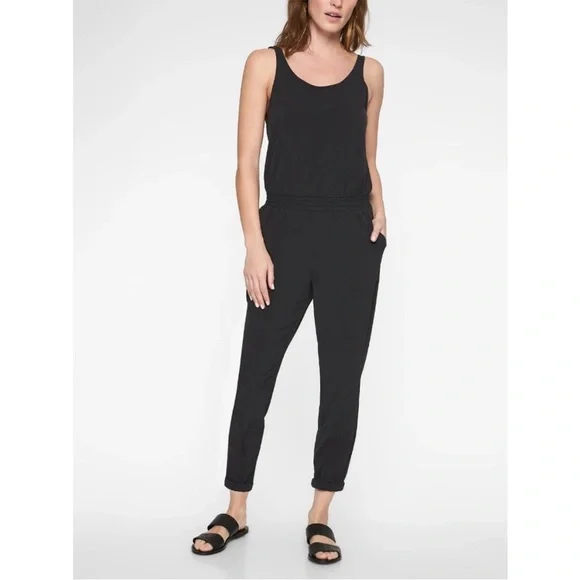 Athleta Black Roaming Romper Size 4 - Picture 1 of 12